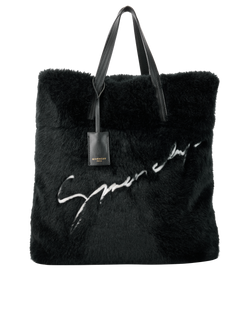 Duo Shopper Tote, Leather/Faux Fur, Black, EFE0198, 3*